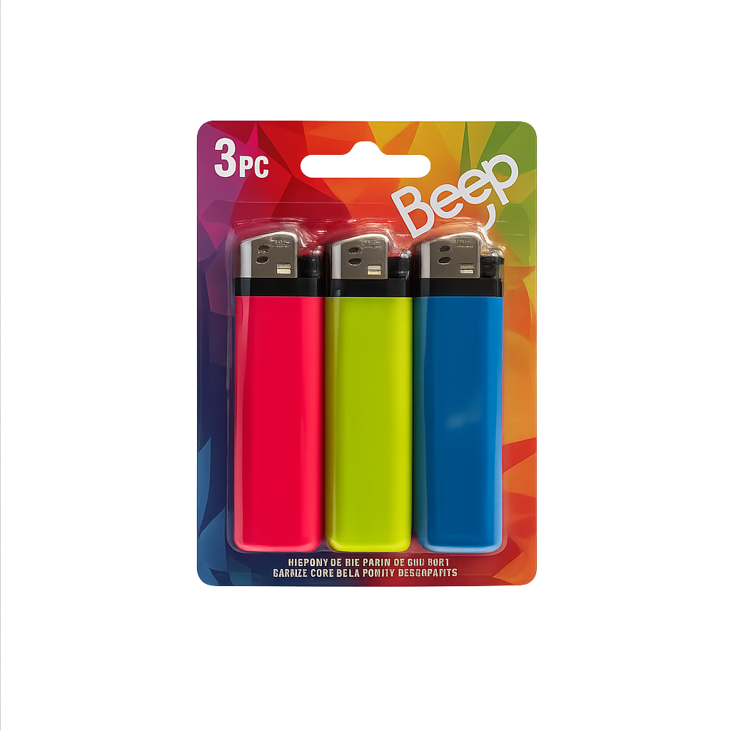 Beep Soft Flame Lighter - Pack of 3