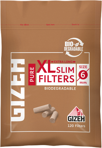 Gizeh Pure XL Slim Filters Unbleached Bio-Degradable 6mm - Paperguru., 3,49  €