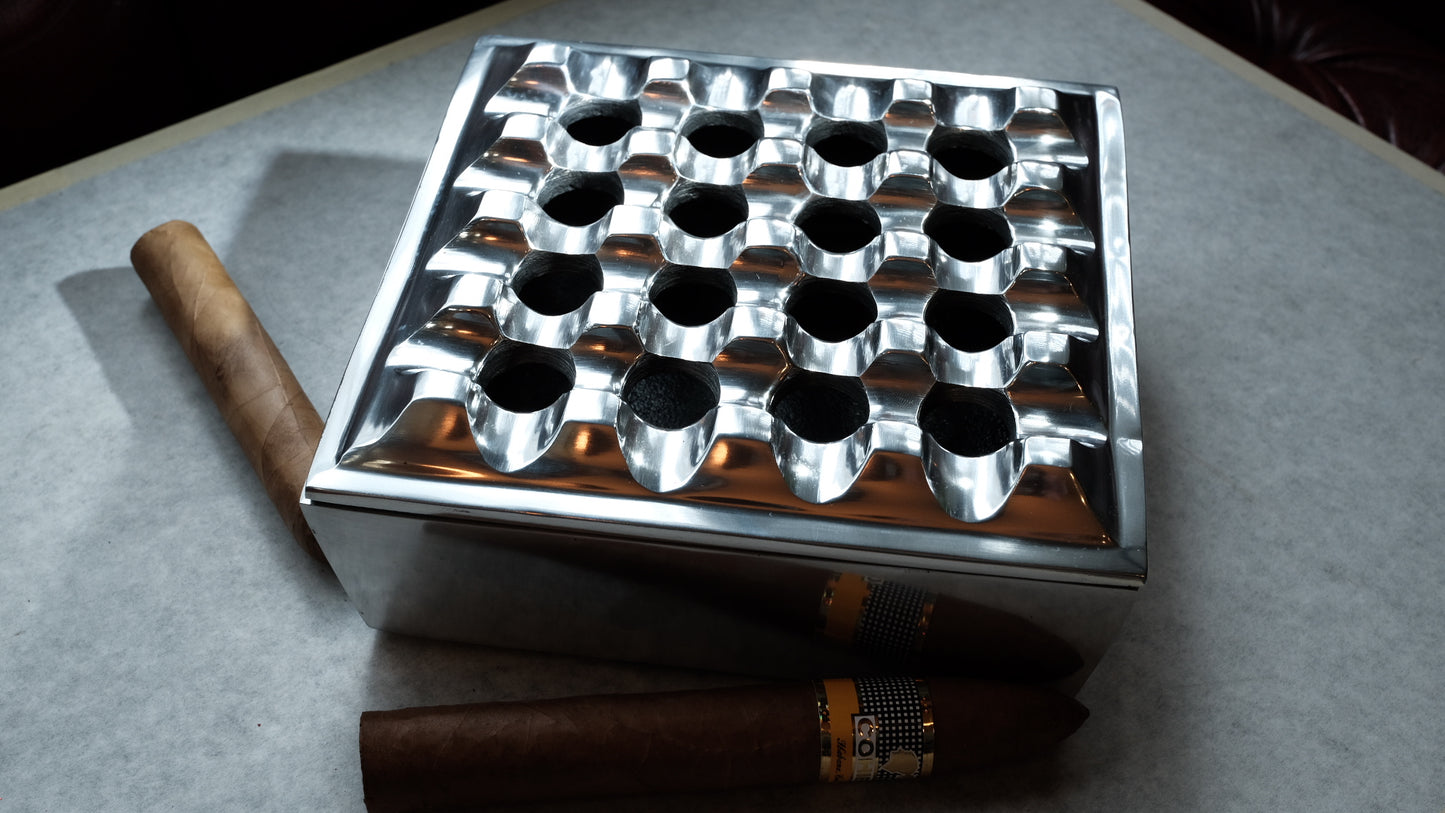 Large Square Grid Ashtray