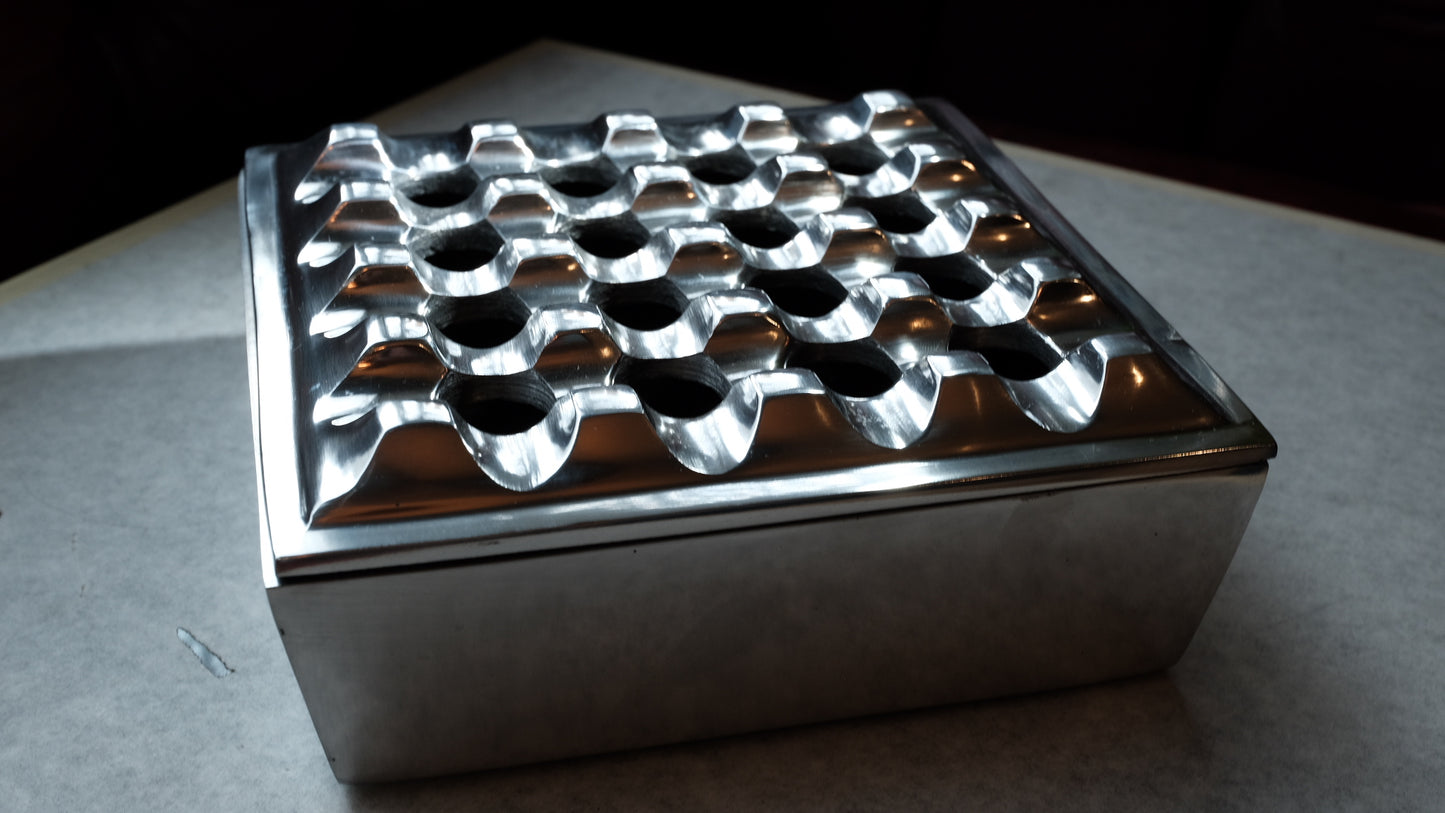 Large Square Grid Ashtray