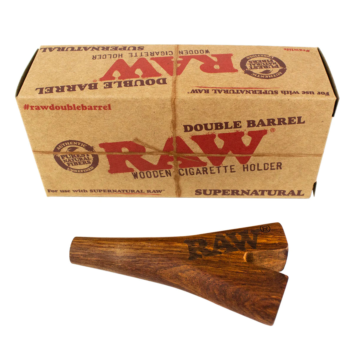 Raw Double Barrel Wooden Cigarette Holder Supernatural
