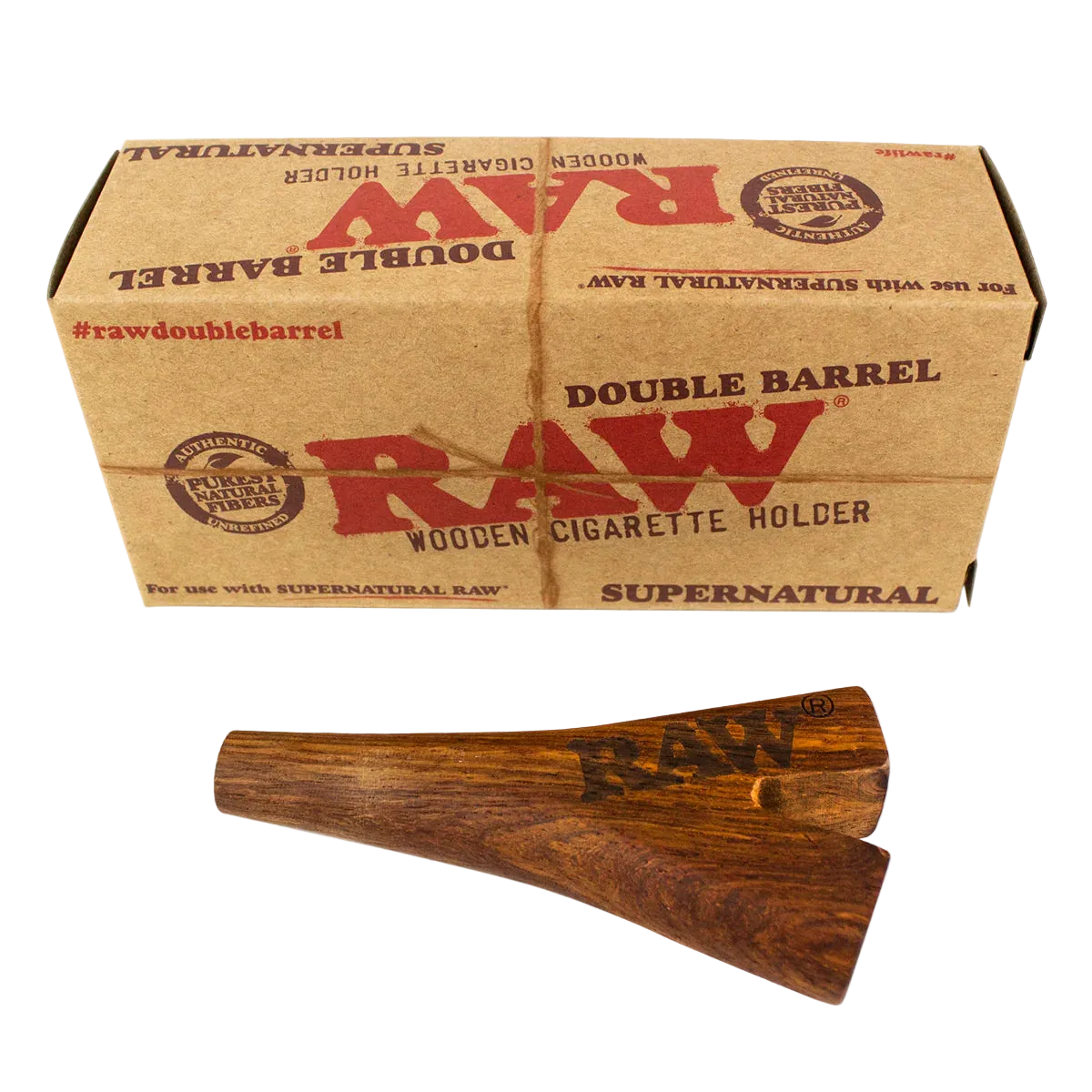 Raw Double Barrel Wooden Cigarette Holder Supernatural
